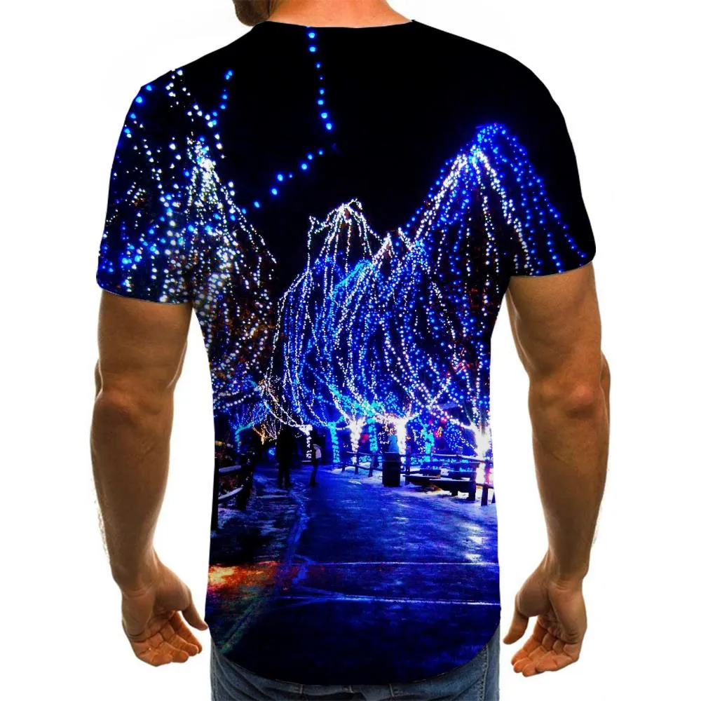 street lighting t shirts festival tee top Cool men Christmas art costume