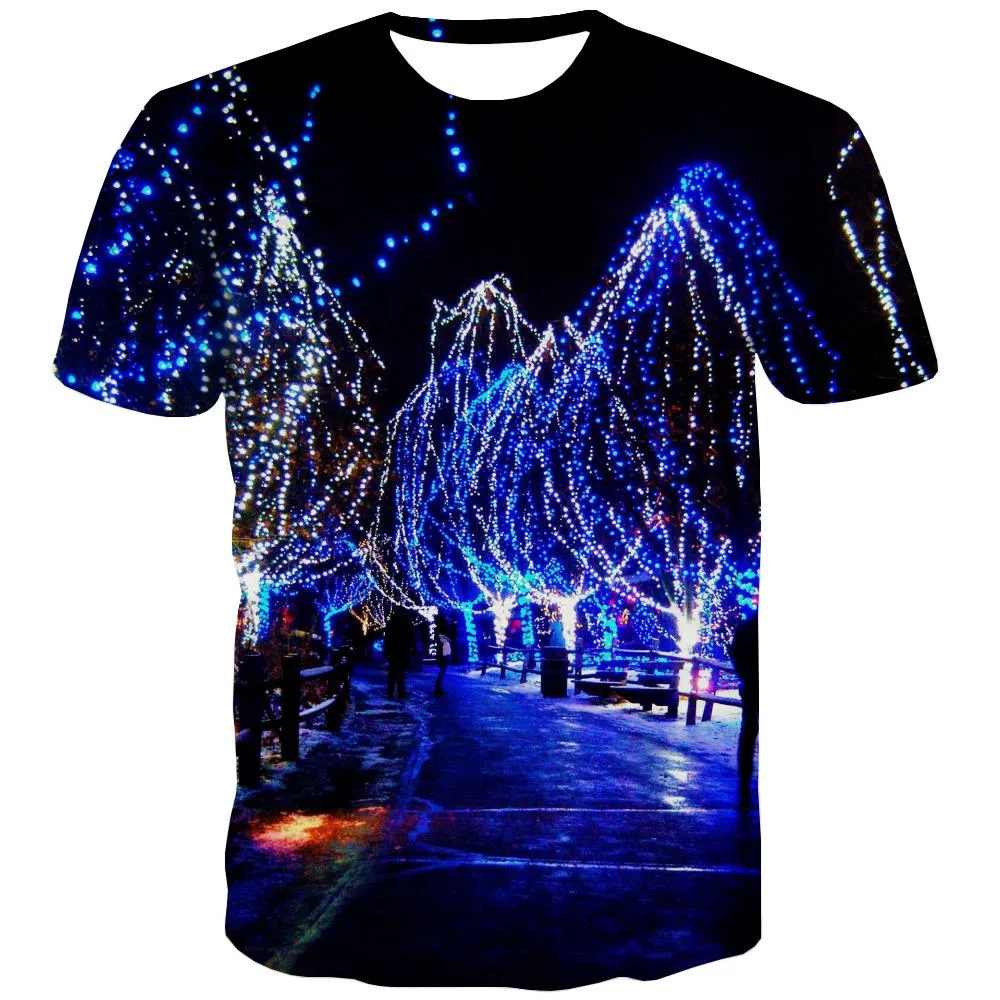 street lighting t shirts festival tee top Cool men Christmas art costume