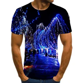 street lighting t shirts festival tee top Cool men Christmas art costume