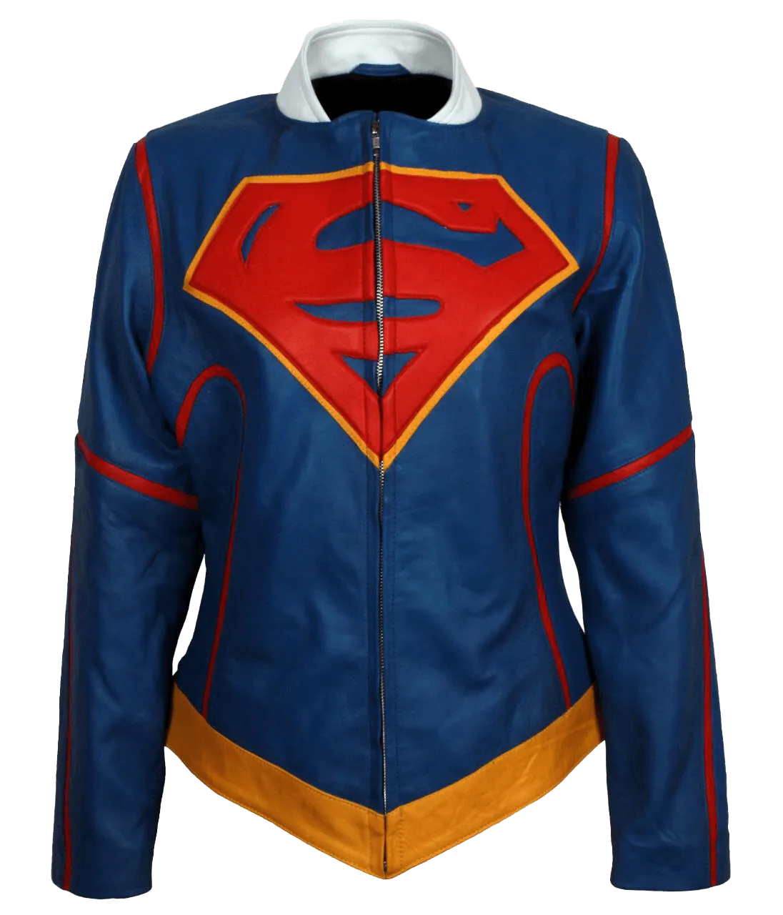 Super Girl Melissa Benoist Blue Leather Jacket | Women's Supergirl Web Series Jacket