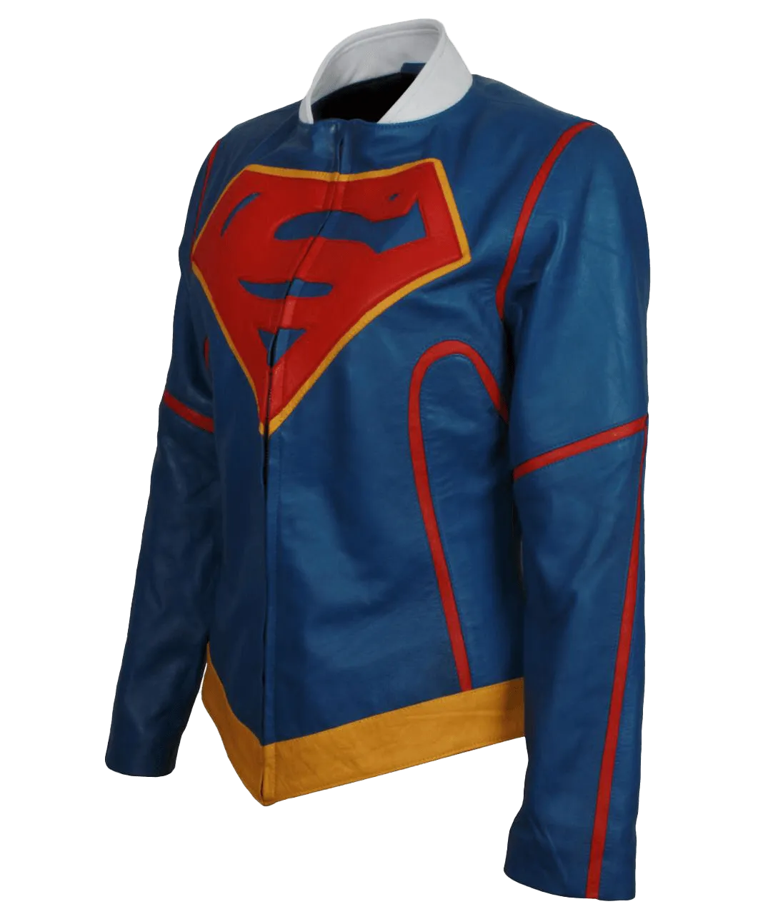 Super Girl Melissa Benoist Blue Leather Jacket | Women's Supergirl Web Series Jacket