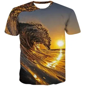 surf T-shirt Men The sea Tshirts Novelty sport Tshirts Cool Cool Tshirt Printed