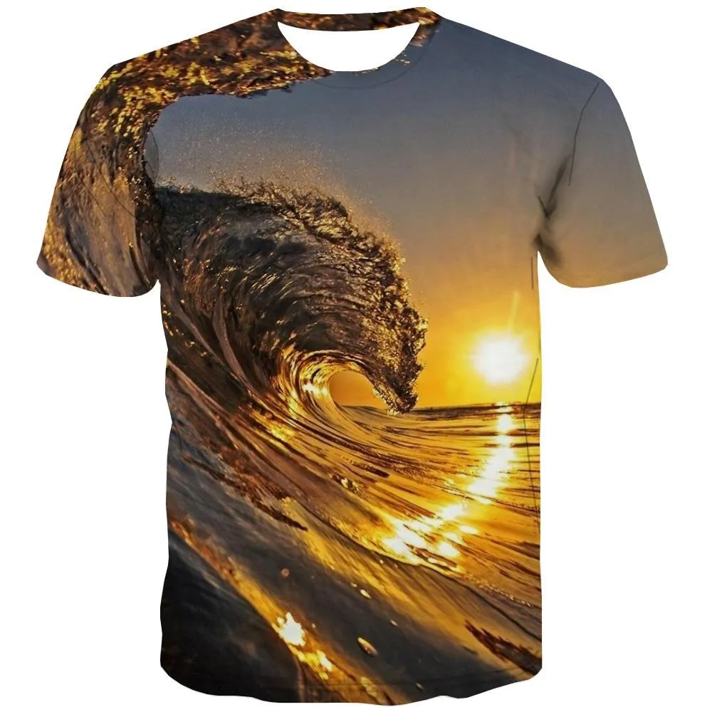 surf T-shirt Men The sea Tshirts Novelty sport Tshirts Cool Cool Tshirt Printed