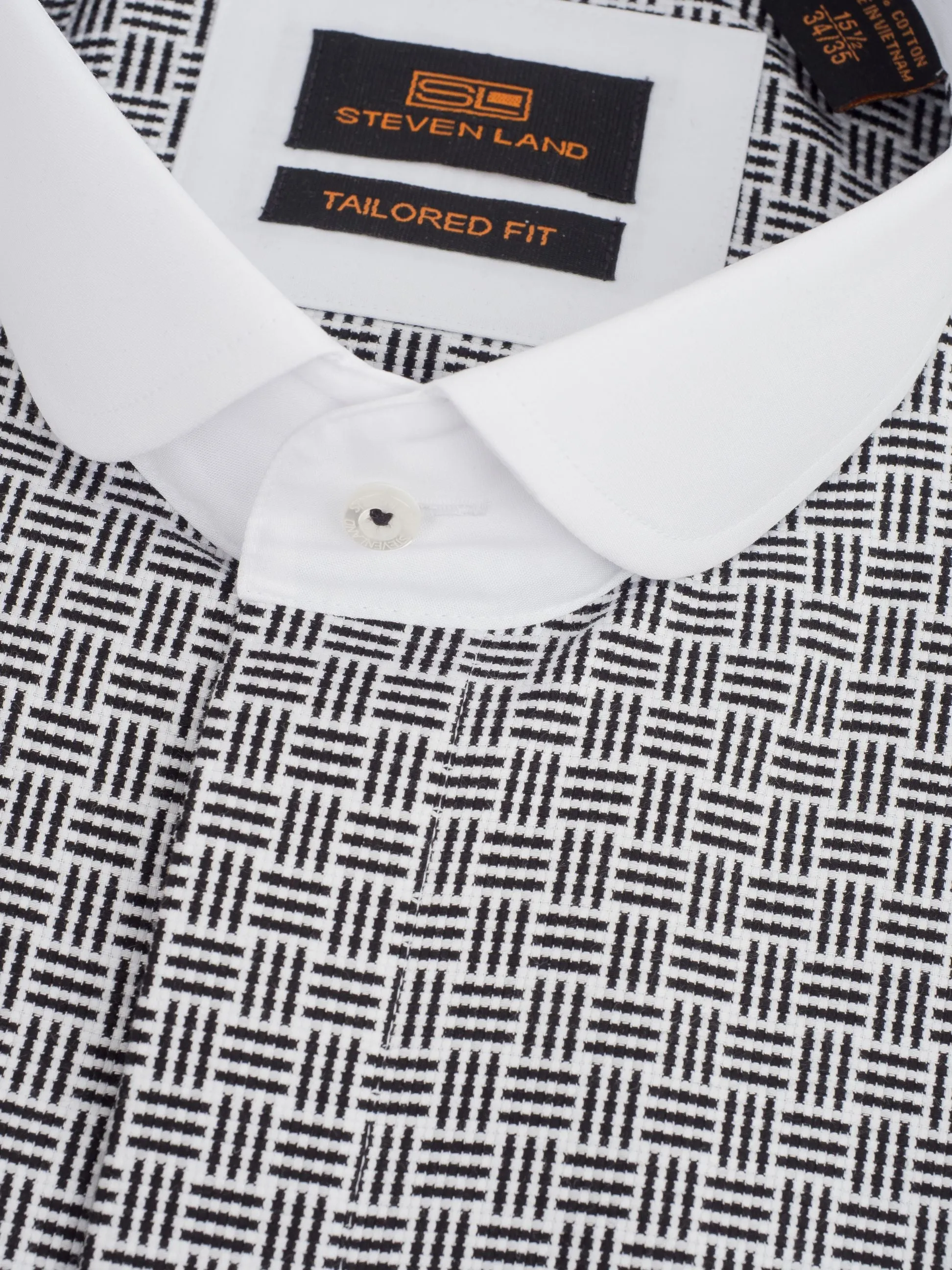 The Alder Dress Shirt |Rounded French Cuff & Club Collar | Black