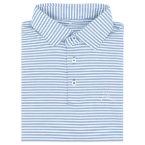 The Barts Heather Stripe | Performance Polo | The Barts Heather Stripe - Zone Blue/White