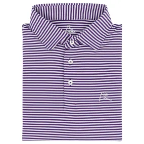 The Birdie Stripe | Performance Polo | The Birdie Stripe - Reauxback Purple/White