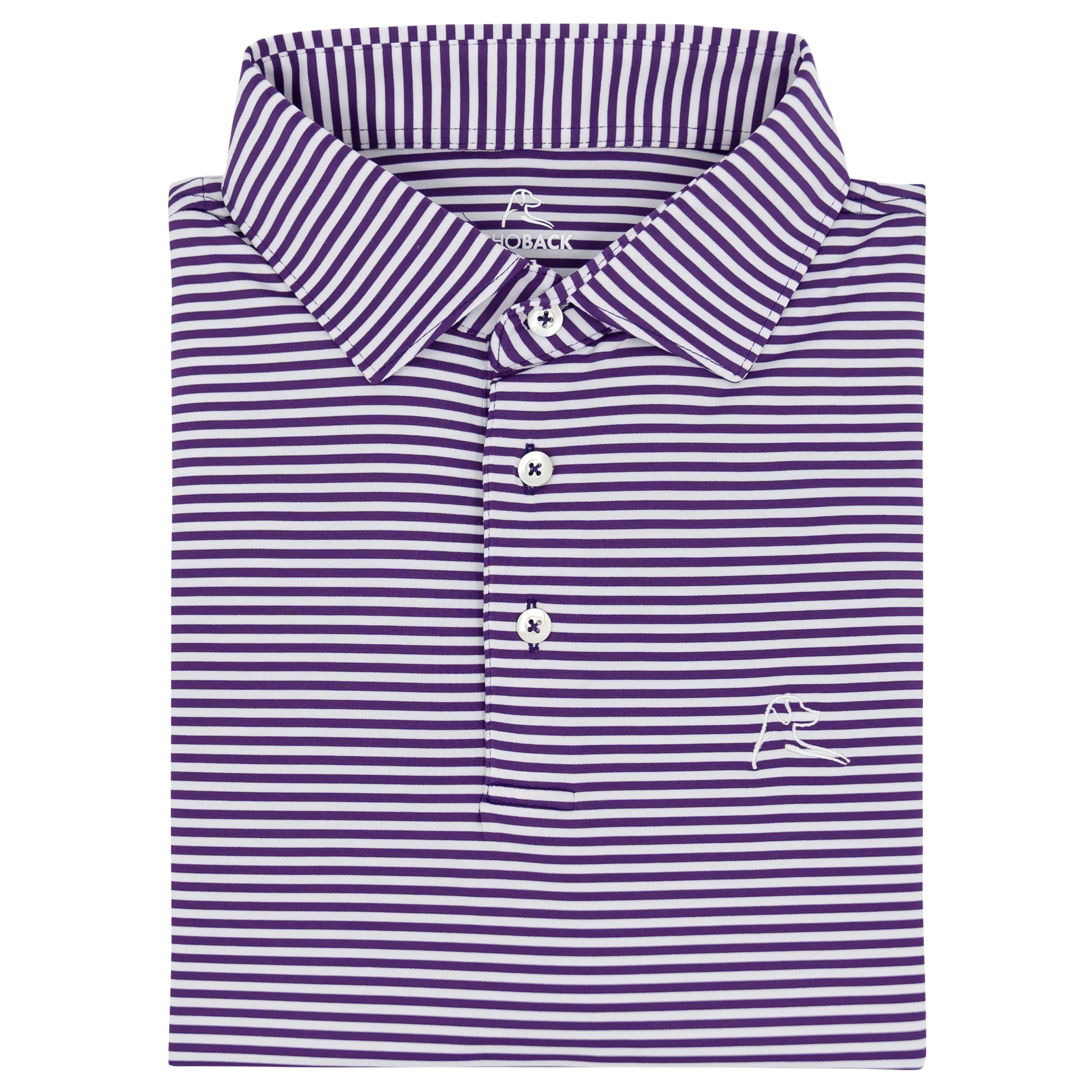 The Birdie Stripe | Performance Polo | The Birdie Stripe - Reauxback Purple/White