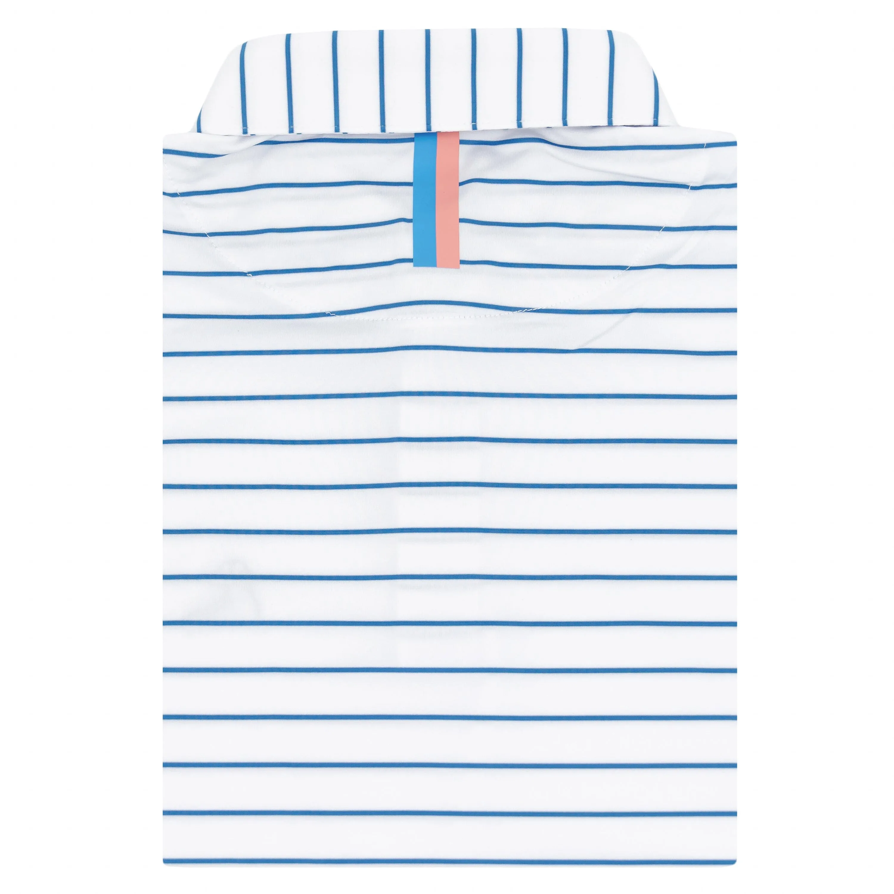 The Deck Stripe | Performance Polo | The Deck Stripe - White/Birdie Blue