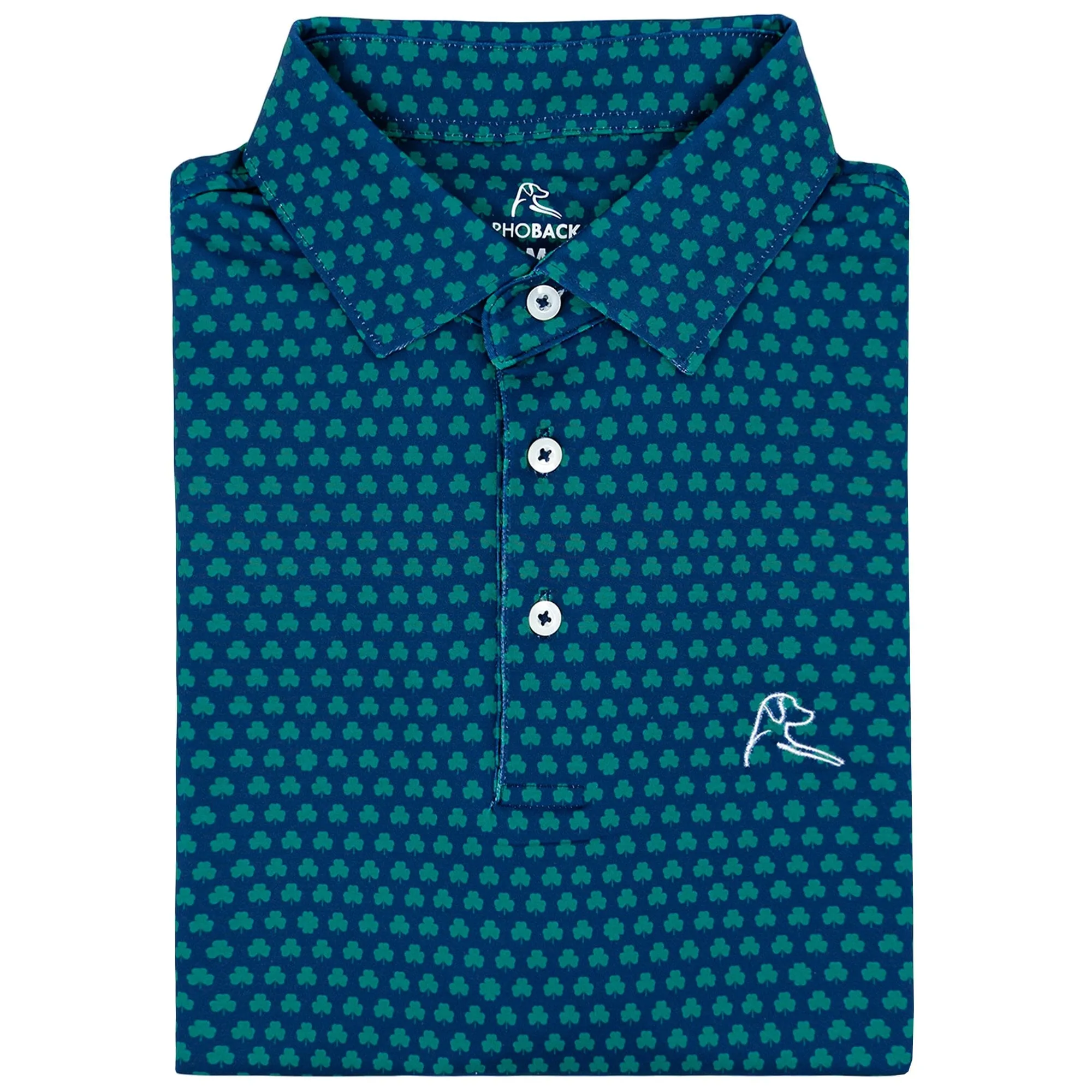 The Four Leaf | Performance Polo | The Four Leaf - Admiral Navy/Clover Green