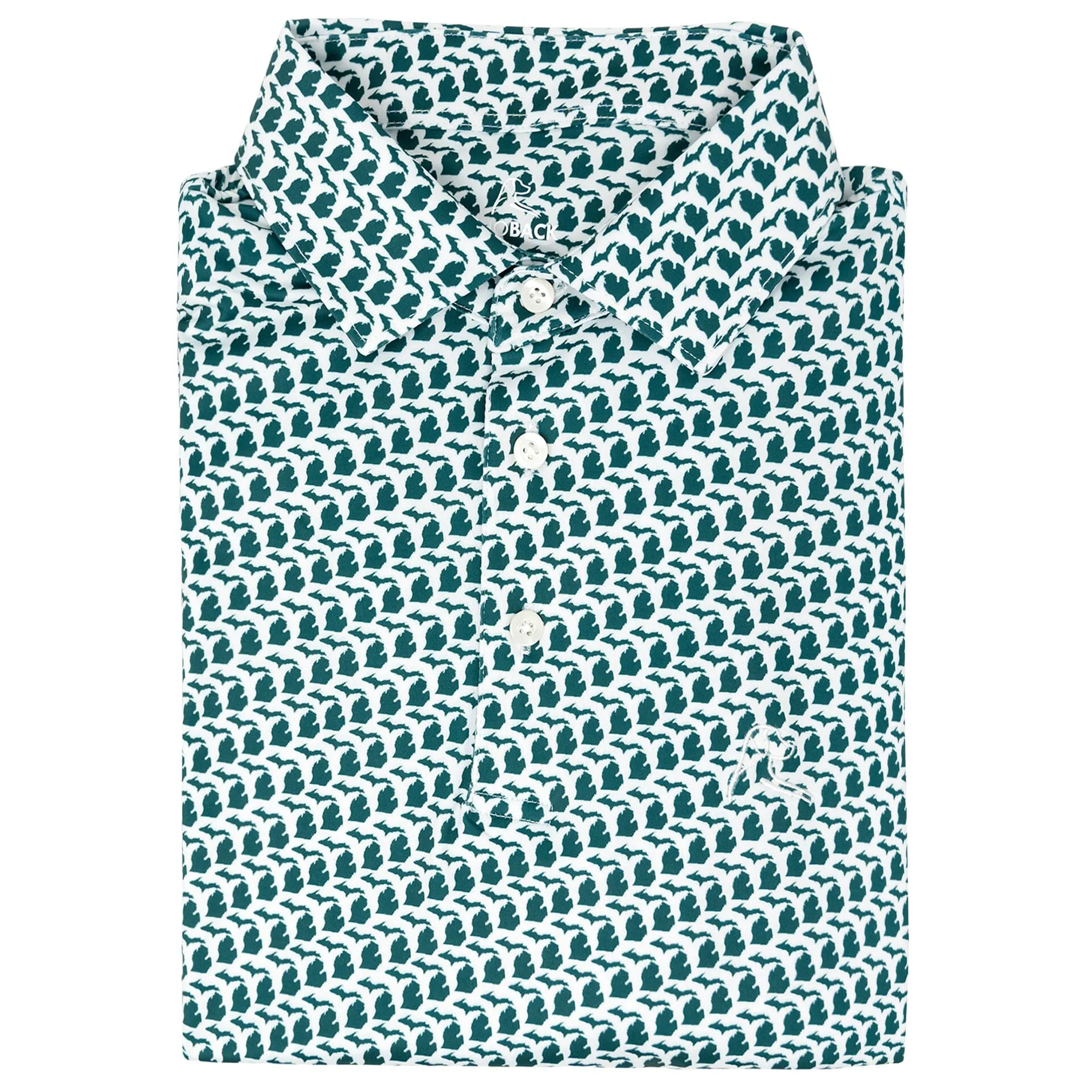 The Mitten | Performance Polo | The Mitten - Forest Green/White