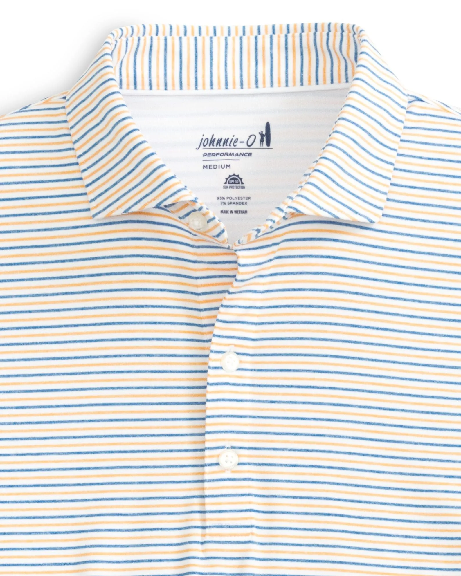 Vik Striped Jersey Performance Polo-Cantaloupe