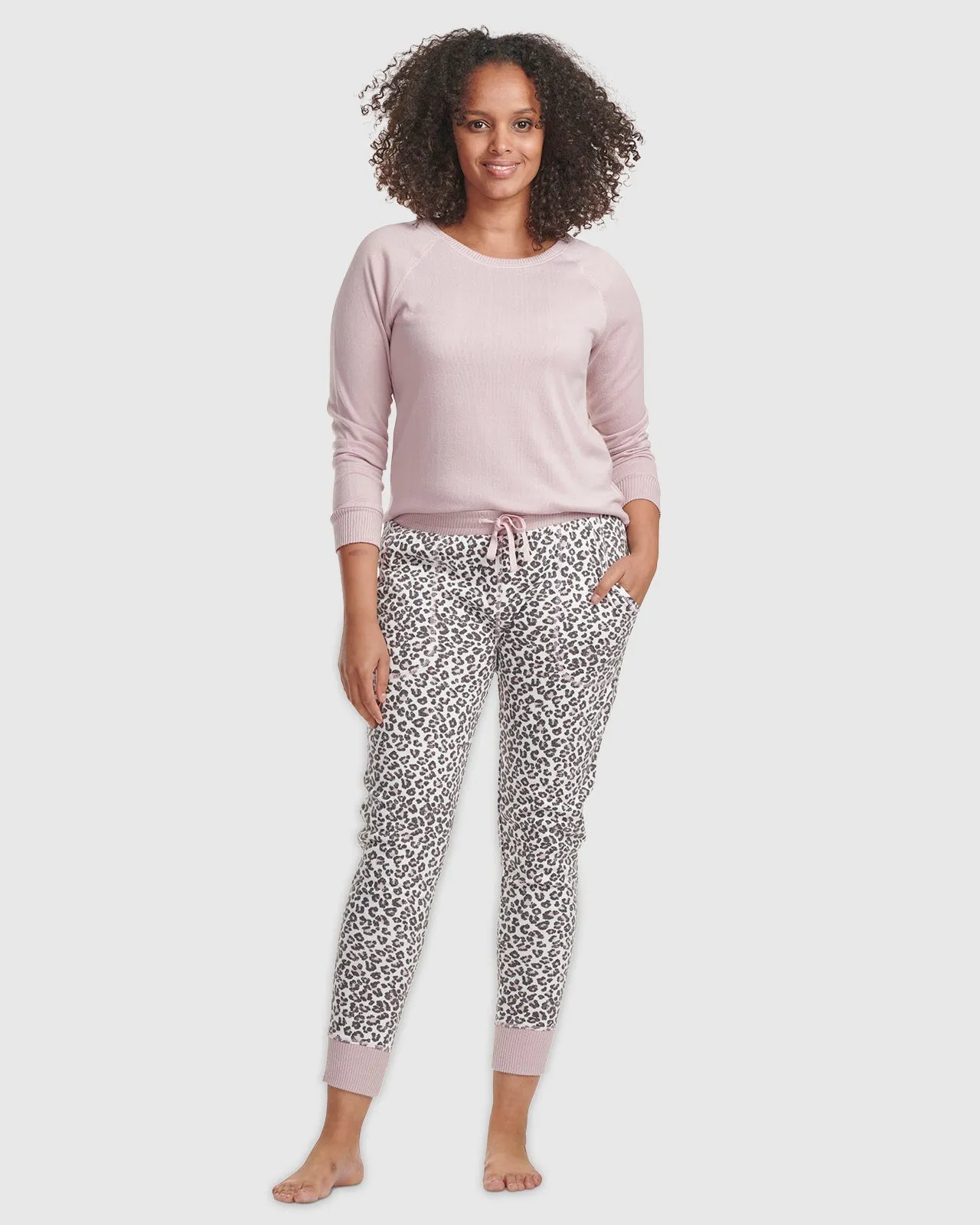 Violet Ice Animal Print Hacci Long Sleeve PJ Set