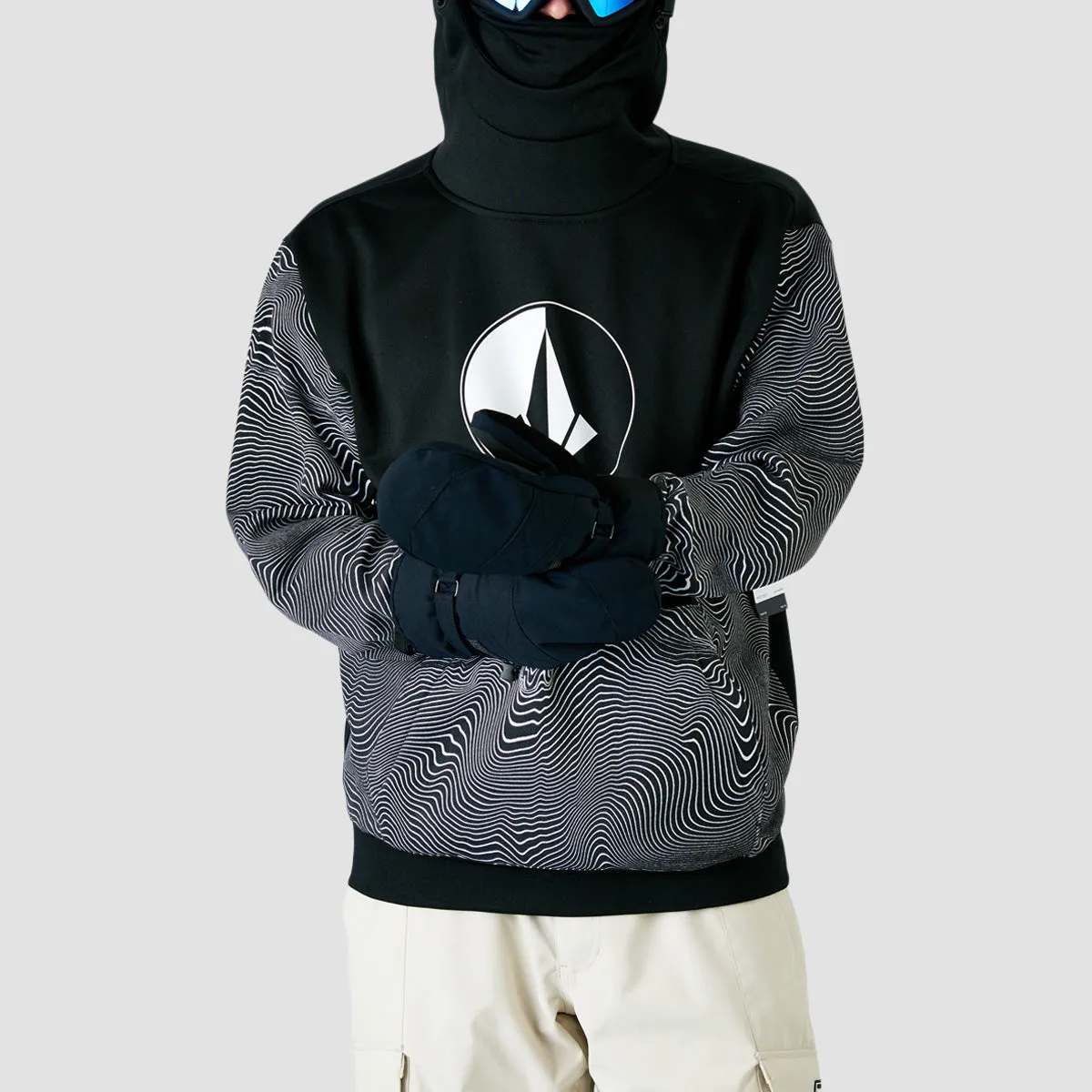 Volcom Hydro Riding Snow Pullover Hoodie Black Print