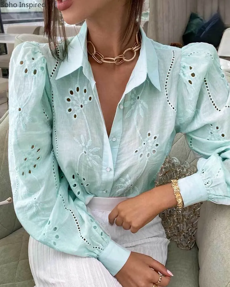 Women Casual Blouse Tops | Turn-Down Collar Long Sleeve Blouse | Women summer Shirt | Women Fancy Shirt | Elegant Shirt | Women Casual Shirt