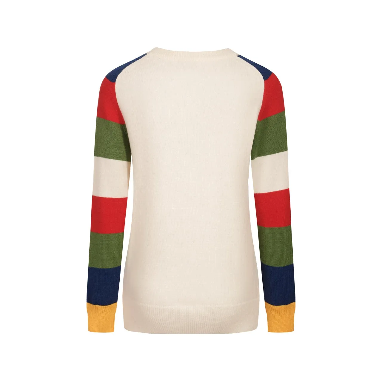 Women's rainbow knitted long-sleeved T-shirt